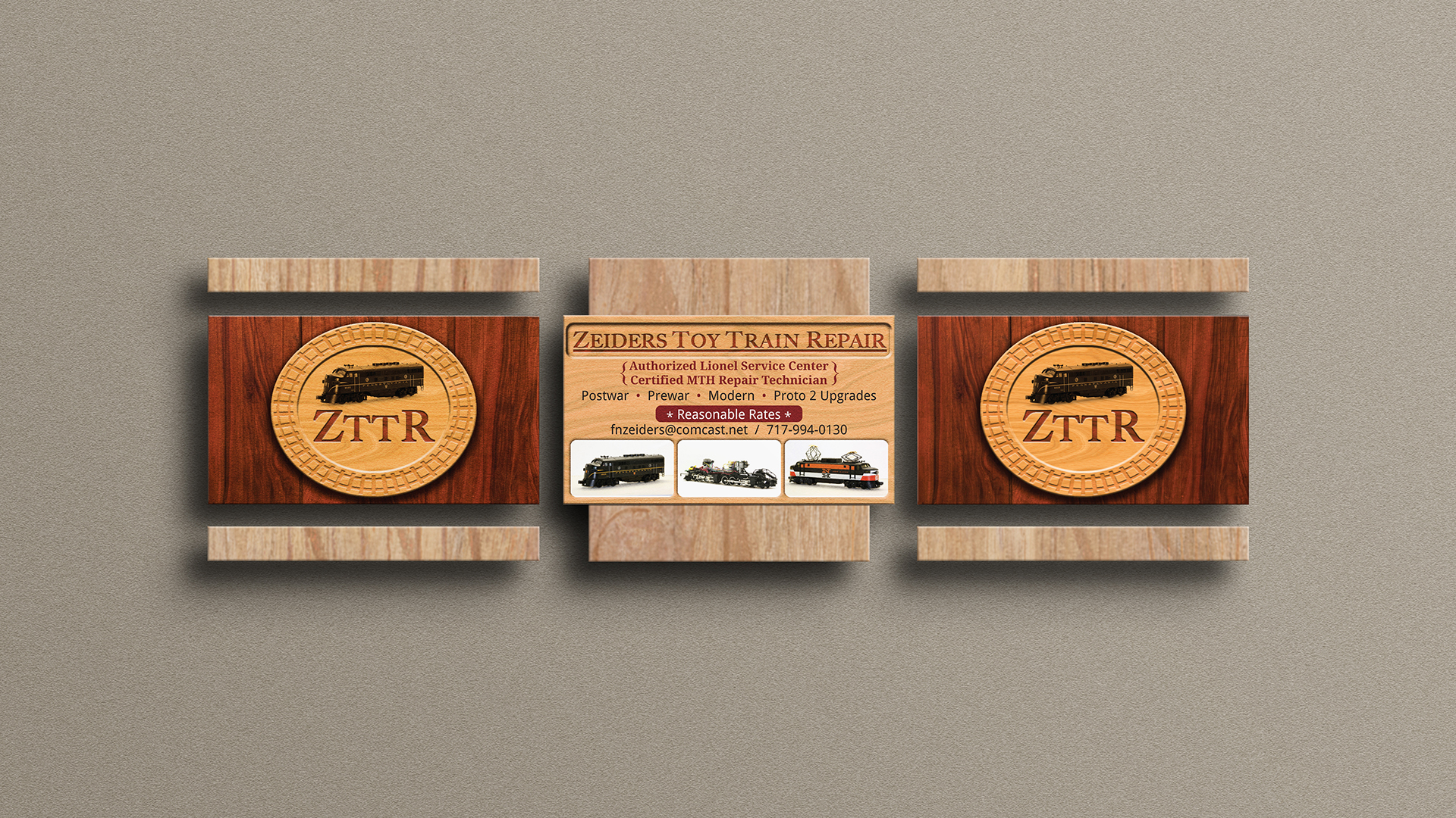 Business card - Zyder's Toy Train Repair